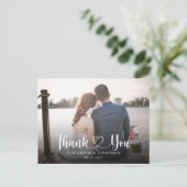 シンプルミニマエレガントリスト結婚写真ありがとう ポストカード (スタンド正面)