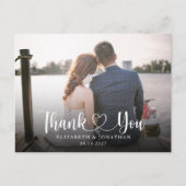 シンプルミニマエレガントリスト結婚写真ありがとう ポストカード (正面)