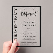シンプルミニマエレガントリスト退職パーティー アクリル招待状 (インサイチュ (ポータブル))