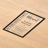 シンプルミニマエレガントリスト退職パーティー アクリル招待状 (レイダウン)