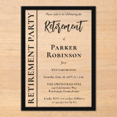 シンプルミニマエレガントリスト退職パーティー アクリル招待状 (正面)