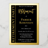 シンプルミニマエレガントリスト退職パーティー 箔招待状 (正面)