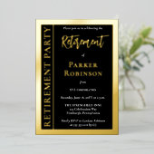 シンプルミニマエレガントリスト退職パーティー 箔招待状 (立ち正面)