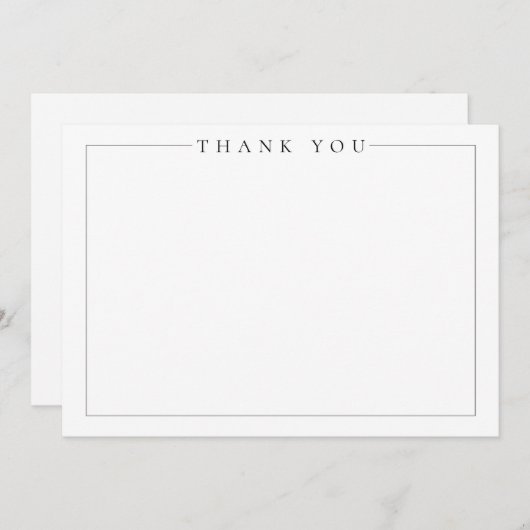 シンプルミニマエレガントリスト黒と白結婚の サンキューカード (正面/裏面)