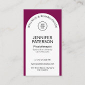 シンプルミニマエレガントリストQrコードベリーホワイト 名刺 (正面)