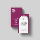 シンプルミニマエレガントリストQrコードベリーホワイト 名刺