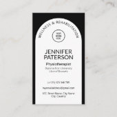 シンプルミニマエレガントリストQrコード白黒 名刺 (正面)