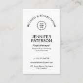 シンプルミニマエレガントリストQrコード白黒 名刺 (正面)