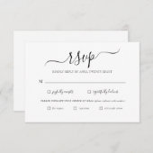 シンプルミニマエレガントリストRSVP招待状カード ノートカード (正面/裏面)