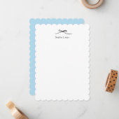 シンプルミニマエレガントリ淡い色のアル青うろこ縁 ノートカード