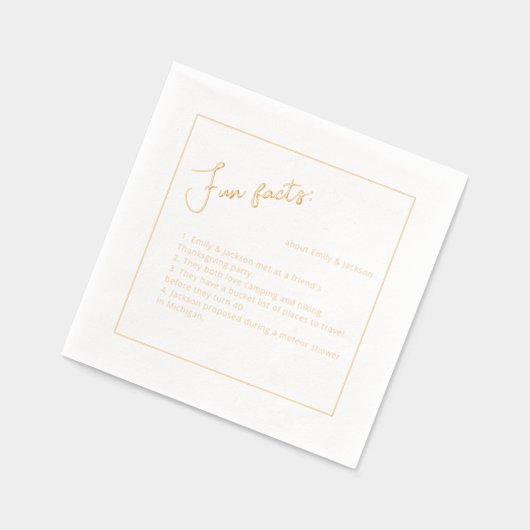 シンプルミニマエレガントルおもしろい結婚事実 箔ナプキン (左)