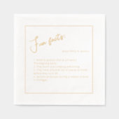 シンプルミニマエレガントルおもしろい結婚事実 箔ナプキン (正面)