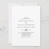 シンプルミニマカジュアル結婚リスト 招待状 (正面)