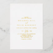 シンプルミニマカジュアル結婚リスト 箔招待状 (正面)