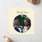 シンプルミニマカスタムリスト写真の結婚ありがとう ノートカード (正面/裏面インサイチュ)