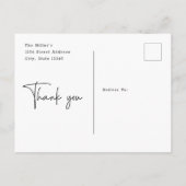 シンプルミニマカスタムリスト写真の結婚ありがとう ポストカード (裏面)