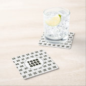 シンプルミニマカスタムリスト文字 スクエアペーパーコースター (インサイチュ)