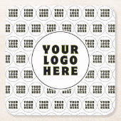 シンプルミニマカスタムリスト文字 スクエアペーパーコースター (正面)