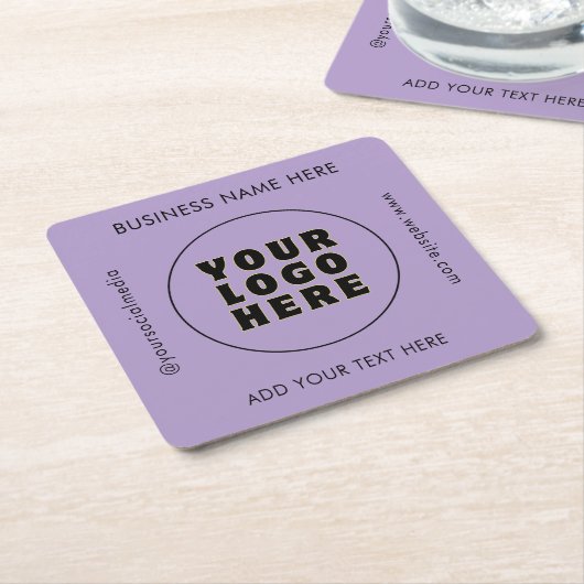 シンプルミニマカスタムリスト文字 スクエアペーパーコースター (アングル)