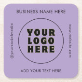 シンプルミニマカスタムリスト文字 スクエアペーパーコースター (正面)