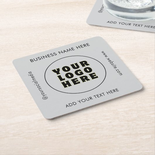 シンプルミニマカスタムリスト文字 スクエアペーパーコースター (アングル)