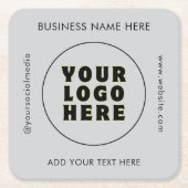 シンプルミニマカスタムリスト文字 スクエアペーパーコースター (正面)