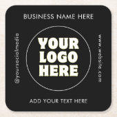 シンプルミニマカスタムリスト文字 スクエアペーパーコースター (正面)