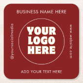 シンプルミニマカスタムリスト文字 スクエアペーパーコースター (正面)