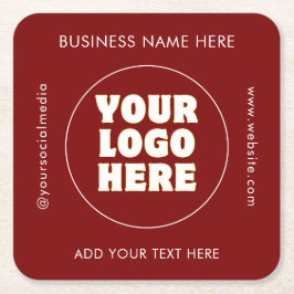 シンプルミニマカスタムリスト文字 スクエアペーパーコースター