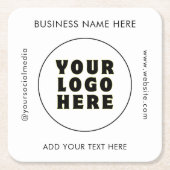 シンプルミニマカスタムリスト文字 スクエアペーパーコースター (正面)