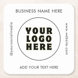 シンプルミニマカスタムリスト文字 スクエアペーパーコースター