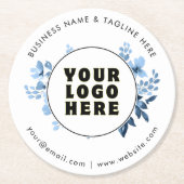 シンプルミニマカスタムリスト文字 ラウンドペーパーコースター (正面)