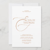 シンプルミニマクラシックリスエレガントトのホイ結婚トイン 招待状 (正面)