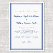 シンプルミニマクラシックリストブルーホワイトシック結婚ズ