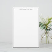 シンプルミニマクラシックリスト縁どブラックシンフレーム 便箋 (スタンド正面)