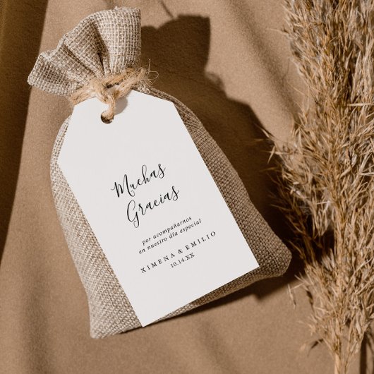シンプルミニマスペインのリス結婚ト ギフトタグ