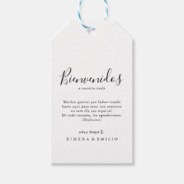 シンプルミニマスペインの結婚リスト ギフトタグ