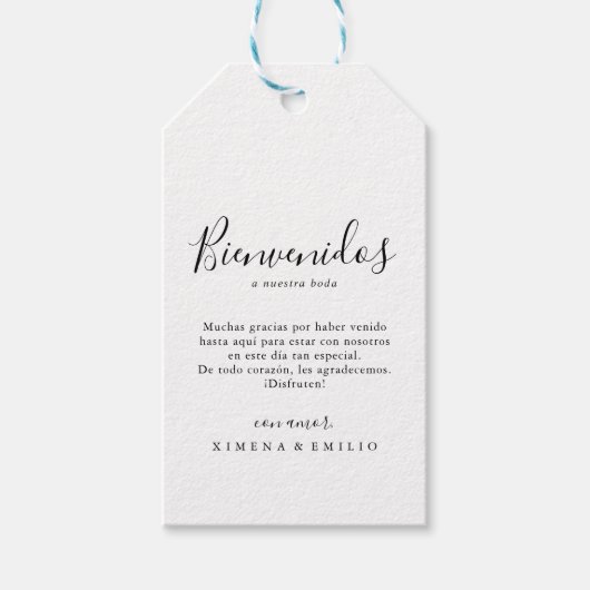 シンプルミニマスペインの結婚リスト ギフトタグ (正面)
