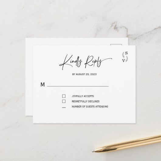 シンプルミニマパーソナライズされたリスト ポストカード (正面/裏面インサイチュ)