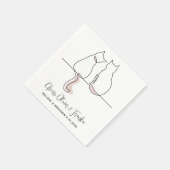 シンプルミニマパーソナライズされたリス応援結婚ネコ スタンダードカクテルナプキン (角)