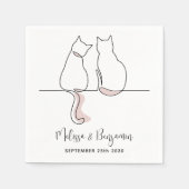 シンプルミニマパーソナライズされたリス結婚ト猫 スタンダードカクテルナプキン (正面)