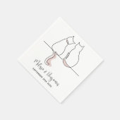 シンプルミニマパーソナライズされたリス結婚ト猫 スタンダードカクテルナプキン (角)