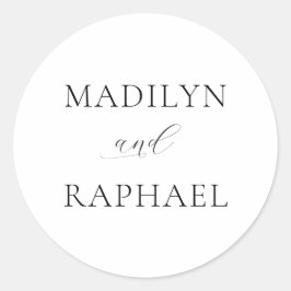 シンプルミニマパーソナライズされた結婚リスト ラウンドシール
