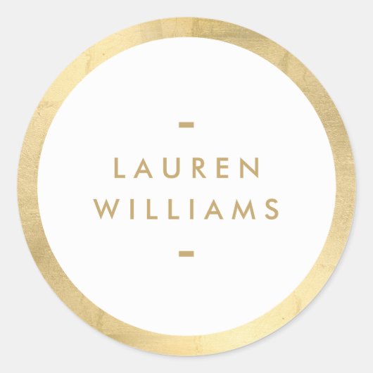 シンプルミニマフェイク金ゴールド縁ど ラウンドシール (正面)