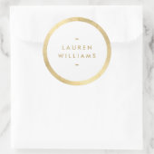 シンプルミニマフェイク金ゴールド縁ど ラウンドシール (バッグ)