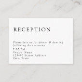 シンプルミニマフォーマルリスト結婚式レセプションクリーン エンクロージャーカード (正面)