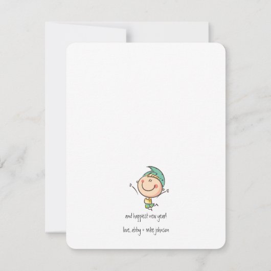 シンプルミニマメリーリスト新年おめでとう シーズンカード (裏面)