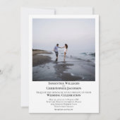 シンプルミニマモダンアートラム写真結婚白 招待状 (正面)