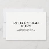 シンプルミニマモダンエレガントリスト写真 セーブザデート (裏面)