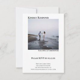 シンプルミニマモダンラ結婚ム写真 出欠カード